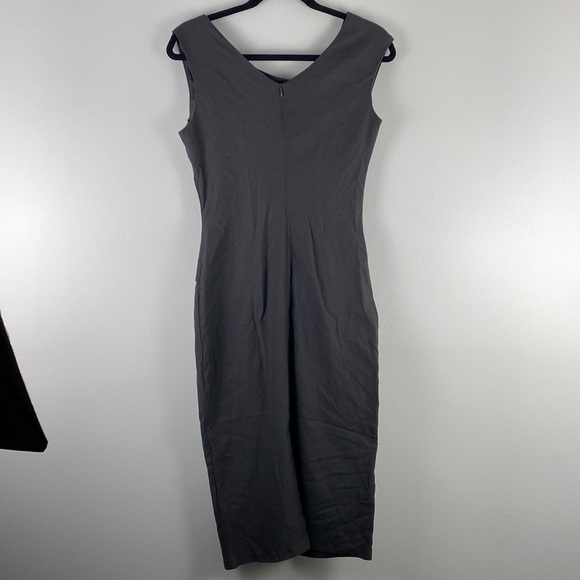 Muxxn Boutique Gray Career Dress Size Large Retro 1950s Style Pencil Dress - Picture 5 of 6